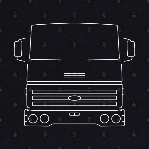 Ford Transcontinental classic truck white outline graphic by soitwouldseem